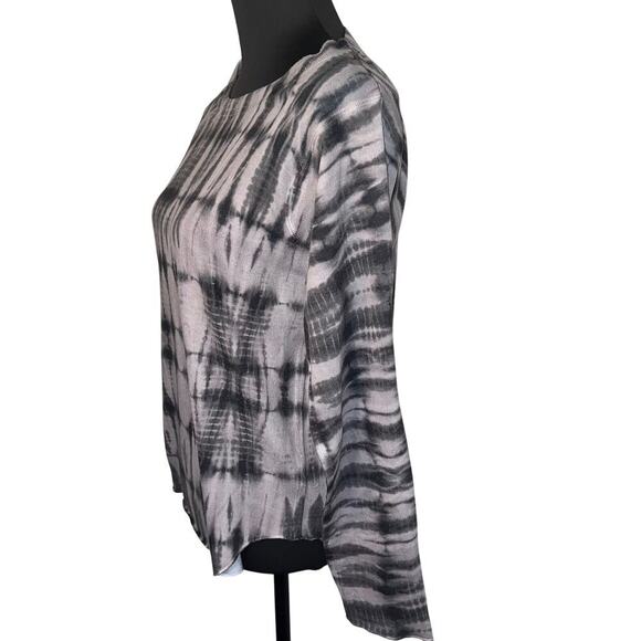Nally & Millie women's size PS earthtone tie-dye Vintage enforced seam HiLo Top - Picture 3 of 8